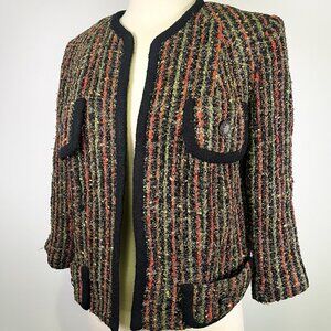 Vintage 50s Custom Boucle Jacket Lesur Paris Fabric Utah Tailoring Cropped Tweed